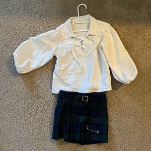 Tartan kilt and lace up peasant top